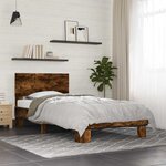 vidaXL Cadre de lit avec tête de lit Chêne fumé 80 x 200 cm