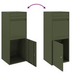 vidaXL Boîte de dépôt de colis Vert olive 41 x 38 x 103 cm Acier