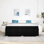 vidaXL Cadre de lit avec matelas Noir 200 x 200 cm tissu