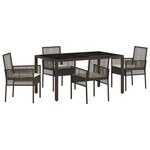 vidaXL Ensemble de salle à manger pour jardin 5 Pièces Marron