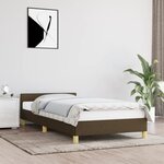 vidaXL Cadre de lit avec tête de lit Marron foncé 90x200 cm Tissu