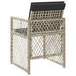 vidaXL Chaises de jardin avec coussins lot de 4 gris clair poly rotin