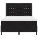 Lit Box Spring avec Matelas et LED Noir 140x200 cm Velours
