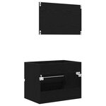 vidaXL Set de meubles de salle de bain 2 pièces Chêne noir Bois d'ingénierie