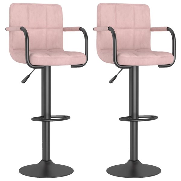 vidaXL Tabourets de bar lot de 2 rose velours