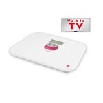 LITTLE BALANCE 8211 Kinetic, Pese-personne sans pile, Rechargeable par son bouton Little Balance, 180 kg / 100 g, Blanc / Fuschia