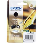 Epson pack de 1 cartouche d'encre  - 16 plume - noir / blanc - capacité standard 5 4ml - 175 pages  blister avec alarme plume