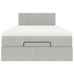 vidaXL Cadre de lit ottoman et matelas gris clair 120x200 cm velours