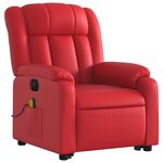 vidaXL Fauteuil inclinable de massage électrique rouge similicuir