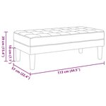 vidaXL banc Taupe 113 x 57 x 39 cm tissu