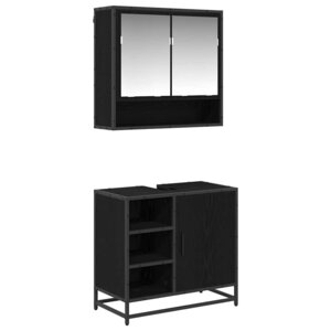 vidaXL Ensemble de mobilier de salle de bain 2 Pièces Chêne noir