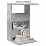 vidaXL Table d'appoint Gris béton 40 x 35 x 60 5 cm Bois d'ingénierie