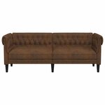 vidaXL Canapé Chesterfield Argyle Marron 201.5 x 74.5 x 74.5 cm