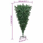 vidaXL Sapin de Noël artificiel renversé avec support Vert 240 cm