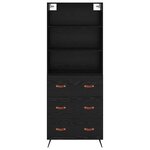 vidaXL Haut Armoire Chêne noir 69 5 x 34 x 180 cm Bois d'ingénierie