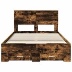vidaXL Cadre de lit Chêne fumé 120 x 200 cm Bois d'ingénierie