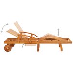 Vidaxl chaises longues 2 pièces avec table et coussins acacia solide