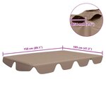 vidaXL Toit de rechange de balançoire taupe 150/130x105/70 cm