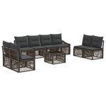 vidaXL Ensemble de canapé de jardin 9 Pièces Gris polyrotin
