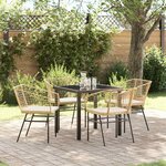 vidaXL Ensemble de salle à manger pour jardin 5 Pièces Marron polyrotin
