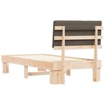 vidaXL Cadre de lit avec tête de lit rembourrée Taupe 90 x 190 cm