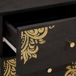 vidaXL Cabinet de chevet Noir 40 x 33 x 46 cm Bois de mangue massif