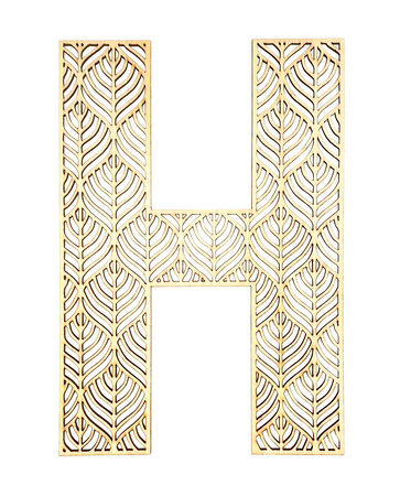 Lettre H en bois Alphabet géant ajouré 24 cm