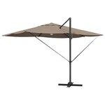 vidaXL Parasol Roma à Bras Déporté Taupe et Noir 352 x 251 x 265 cm
