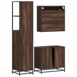 vidaXL Ensemble de meubles de salle de bain 3 Pièces Chêne marron