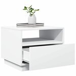 vidaXL Table basse avec lumières LED blanc 50x49x40 cm