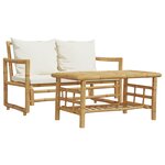 vidaXL Salon de jardin 2 Pièces avec coussins bambou