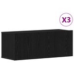 vidaXL Ensemble meuble TV 3 Pièces Chêne noir 80 x 30 x 30 cm