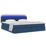 vidaXL Lit avec rangement et LED avec matelas Bleu 200 x 200 cm tissu