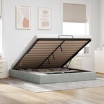 VidaXL Cadre de lit ottoman sans matelas gris clair 180x200 cm velours