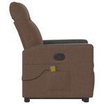 vidaXL Fauteuil de massage inclinable Marron Tissu