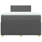 vidaXL Sommier à lattes de lit avec matelas Gris foncé 120x200cm Tissu