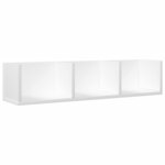 vidaXL Armoires murales 2 Pièces blanc 75x18x16 5 cm bois d'ingénierie