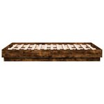 vidaXL Cadre de lit avec lumières LED chêne fumé 140x190 cm