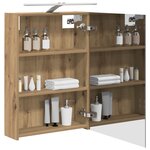 vidaXL Armoire Miroir de Salle de Bain Chêne artisan 50 x 14 5 x 70 cm