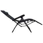 Vidaxl chaise pliable de terrasse noir textilène