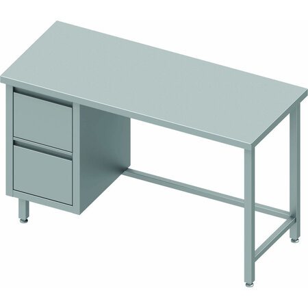 Table inox avec tiroir a gauche sans dosseret - gamme 600 - stalgast -  - 1100x600 x600x900mm