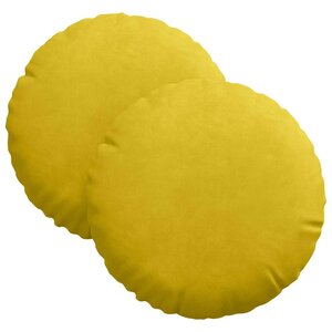 vidaXL Coussins de siège 2 pc Velours Jaune Ø30 x 13 cm