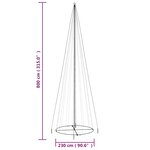 vidaXL Arbre de Noël cône 1134 LED Colorées 230x800 cm