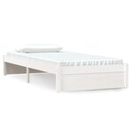 vidaXL Cadre de lit sans matelas blanc bois massif 90x190 cm