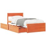vidaXL Cadre de lit sans matelas cire marron 100x200cm bois pin massif