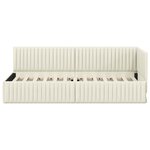 vidaXL Cadre de lit d'angle Crème 80 cm x 200 cm tissu