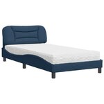 vidaXL Lit avec matelas Hvar bleu 100x200 cm tissu
