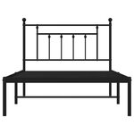 vidaXL Cadre de lit métal sans matelas avec tête de lit noir 100x200cm