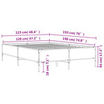 vidaXL Cadre de lit chêne marron 120x190 cm bois d'ingénierie et métal