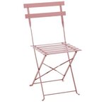 Set bistrot 2 personnes - Table ronde 60 cm avec 2 chaises - Acier  thermolaqué - Rose